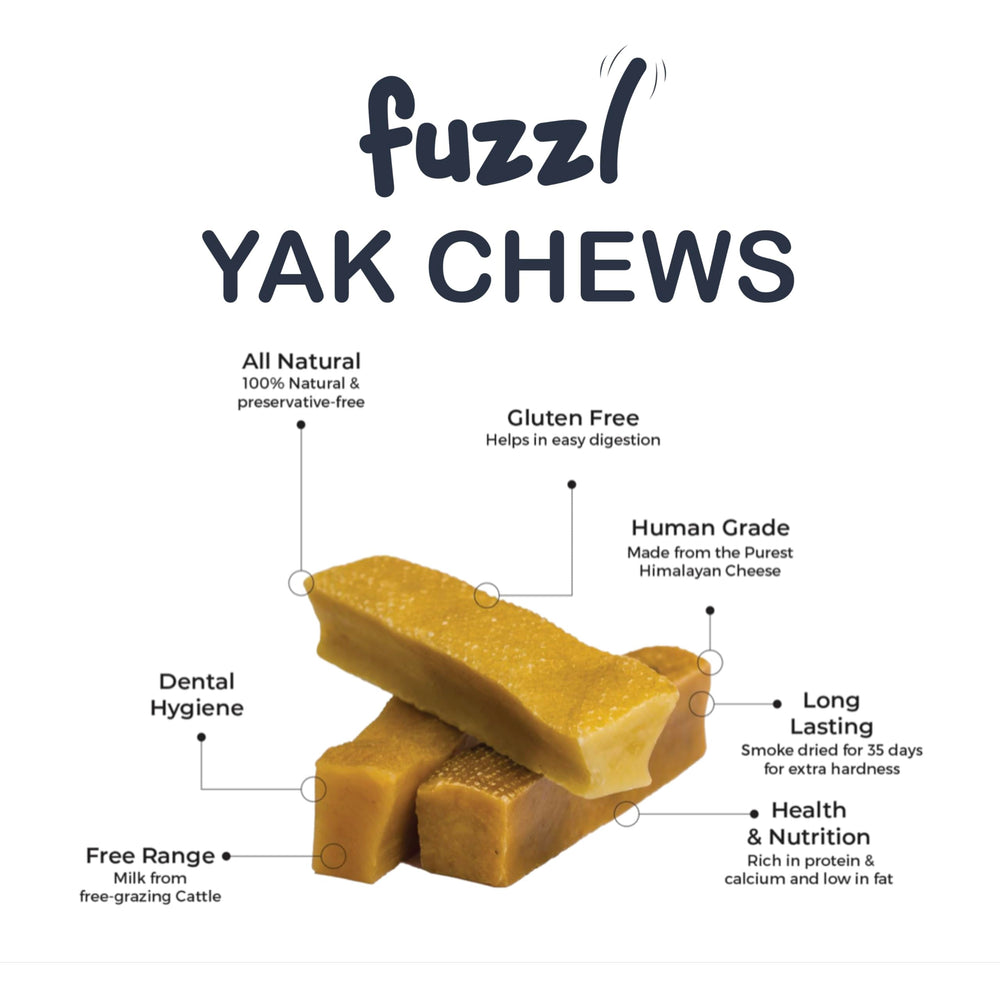 Fuzzl Yak Cheese Himalayan: snacks naturales de fresa para la rutina diaria del perro