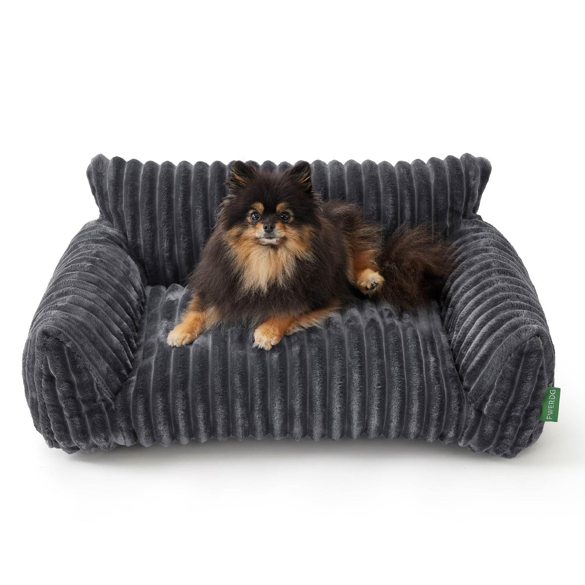 Cama sofá FWERDG gris 24 pulgadas para mascotas, ideal para gatos y perros pequeños.