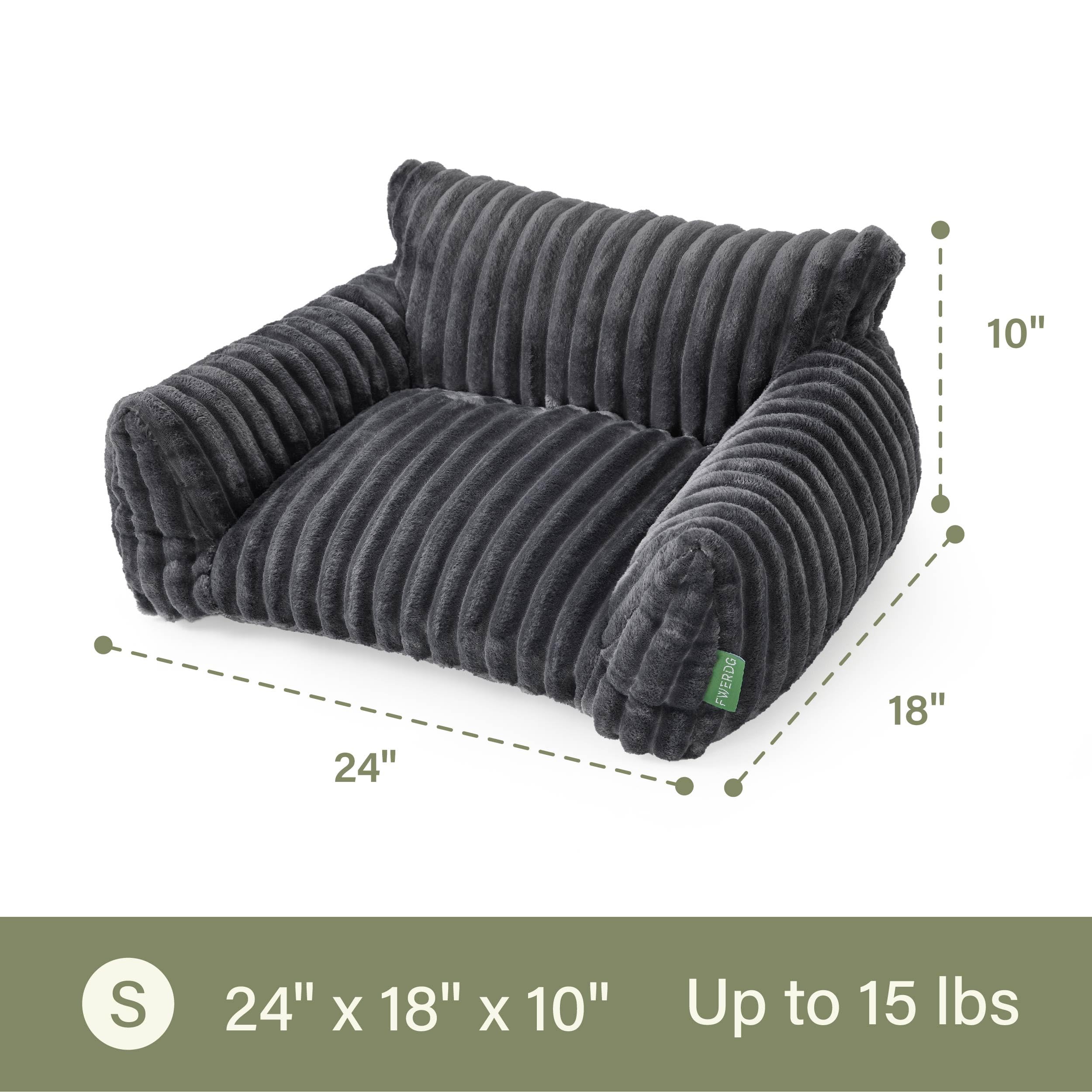 Dimensiones 24x18x10 pulgadas de FWERDG, apta para gatos o perros pequeños.
