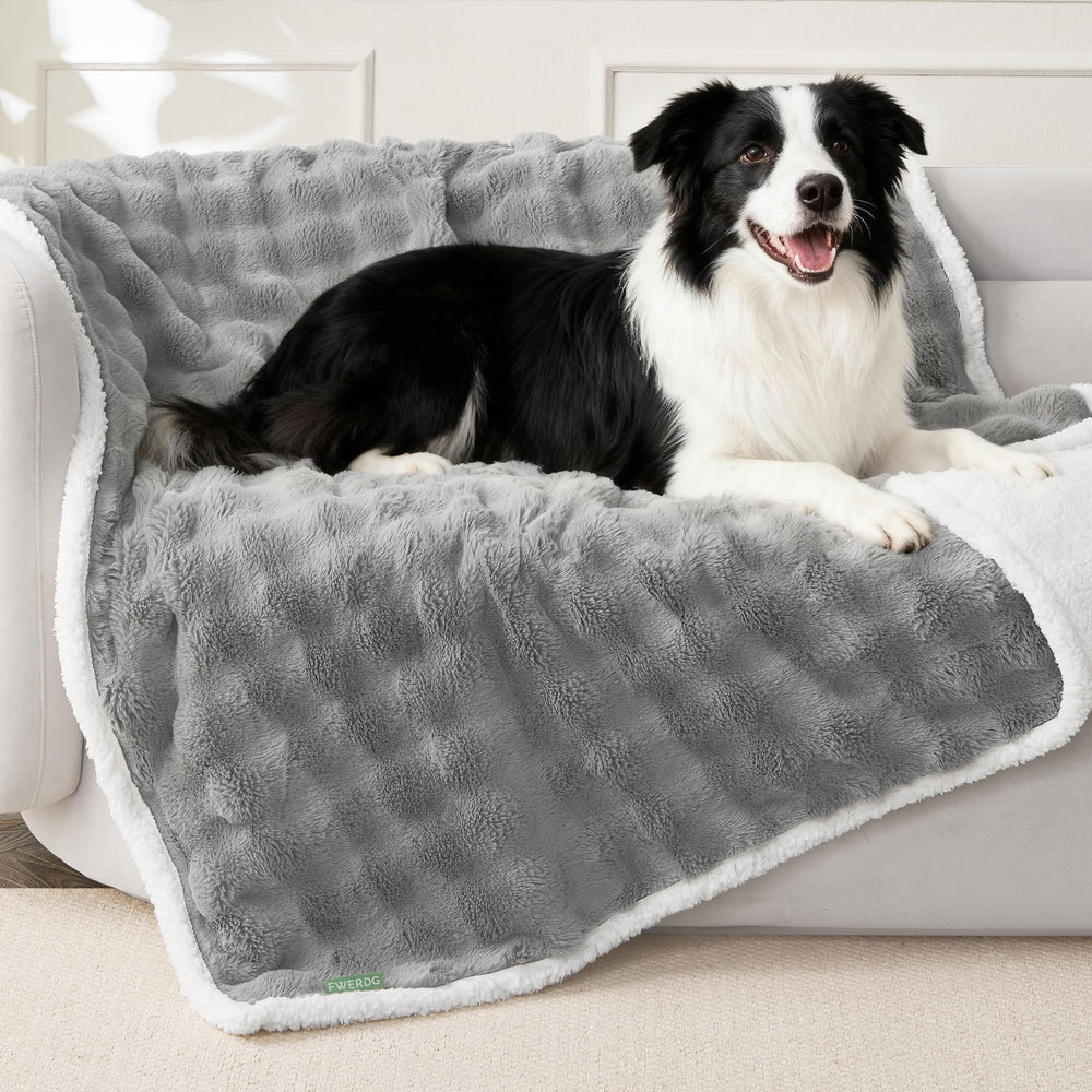 Manta FWERDG para perro grande con burbujas, suavidad de lujo para el sofá