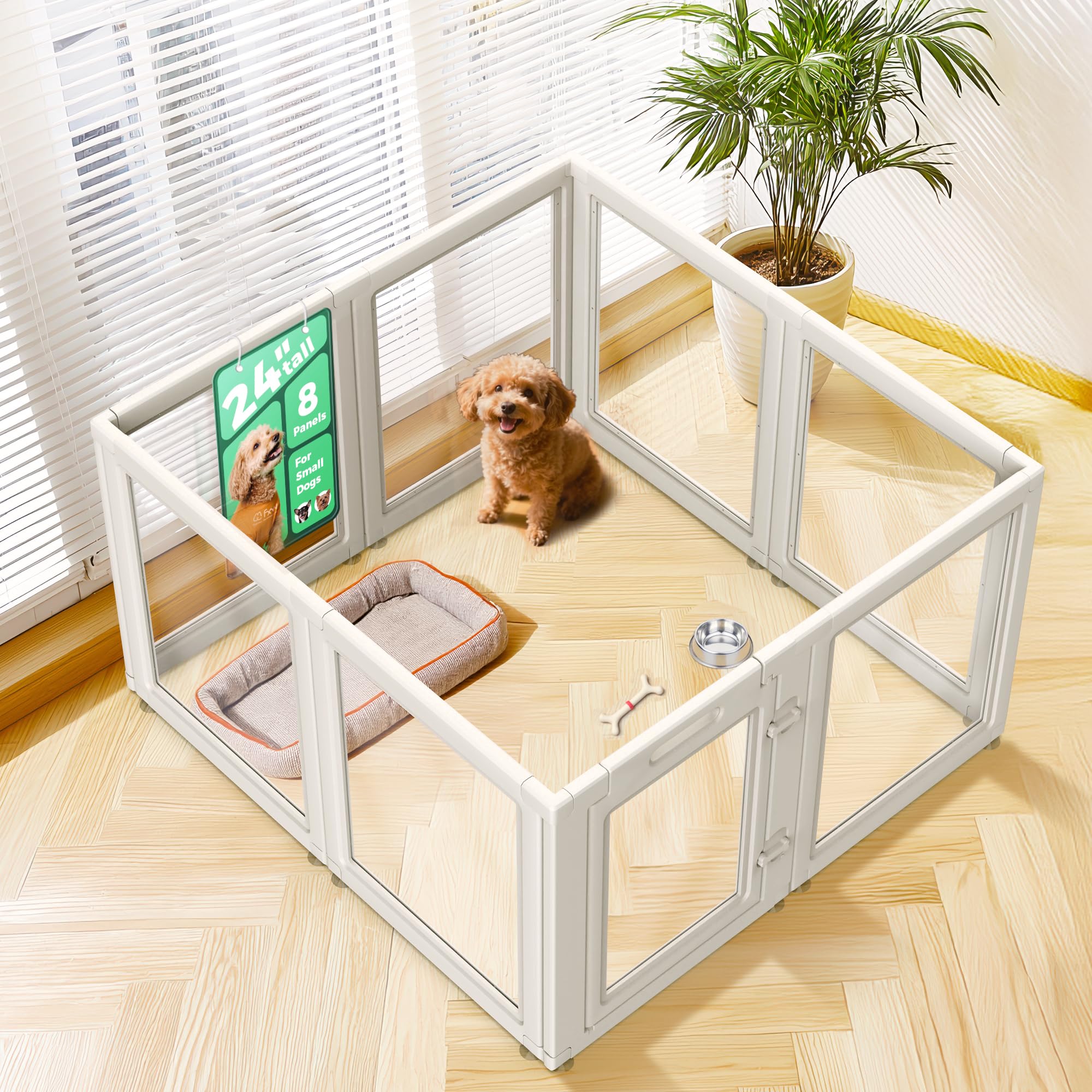 FXW AuraSpace corral de juego para perros pequeños, 24 pulgadas, espacio seguro