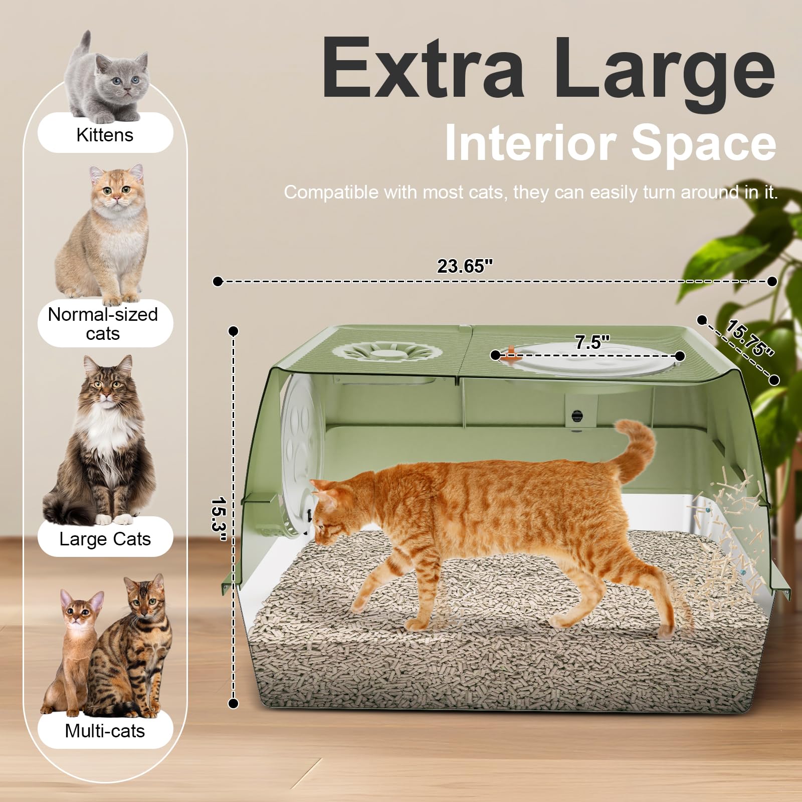 FZGhome caja de arena para gatos XXL en entrada superior