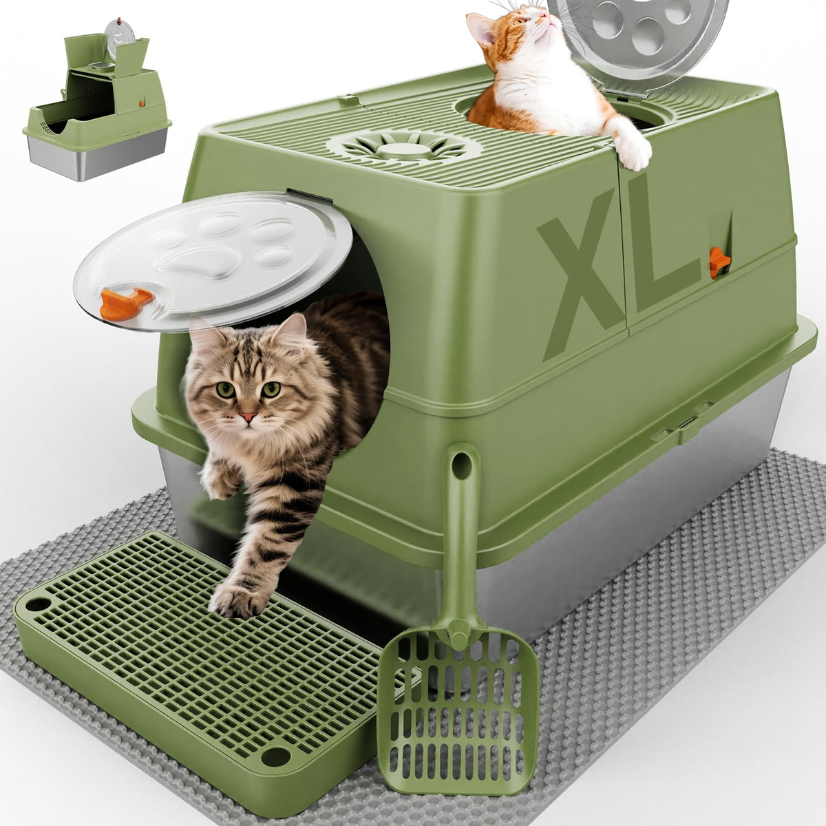 FZGhome caja de arena para gatos XXL con tapa para privacidad y olores
