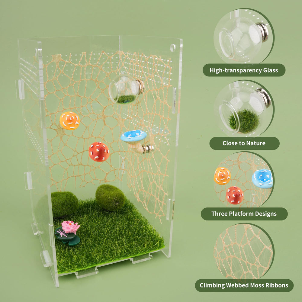 GAGILAND plataforma hongo-2: diseño natural para hábitat de saltadoras.