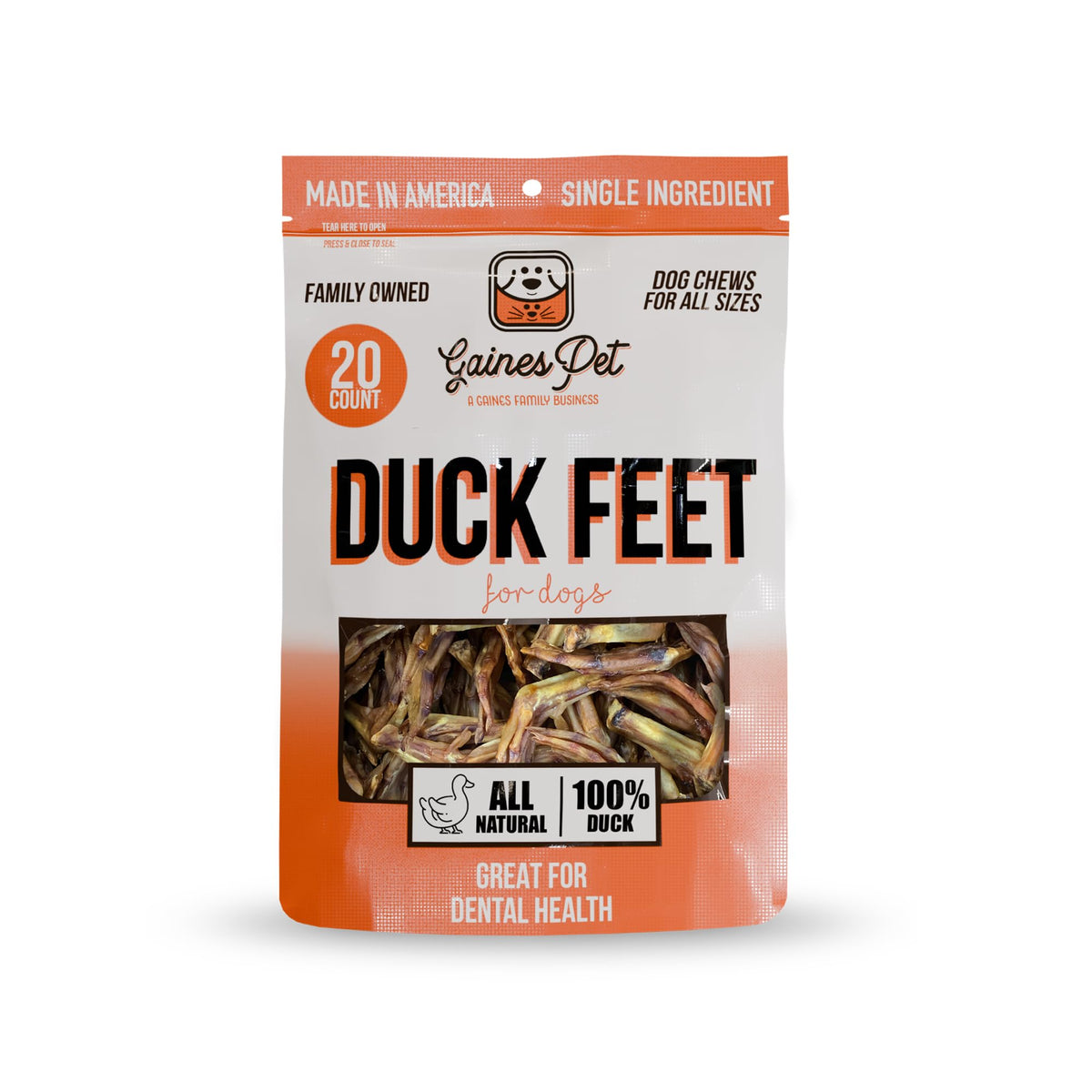 Patas de pato Gaines para perros: crujientes y naturales para masticar a diario