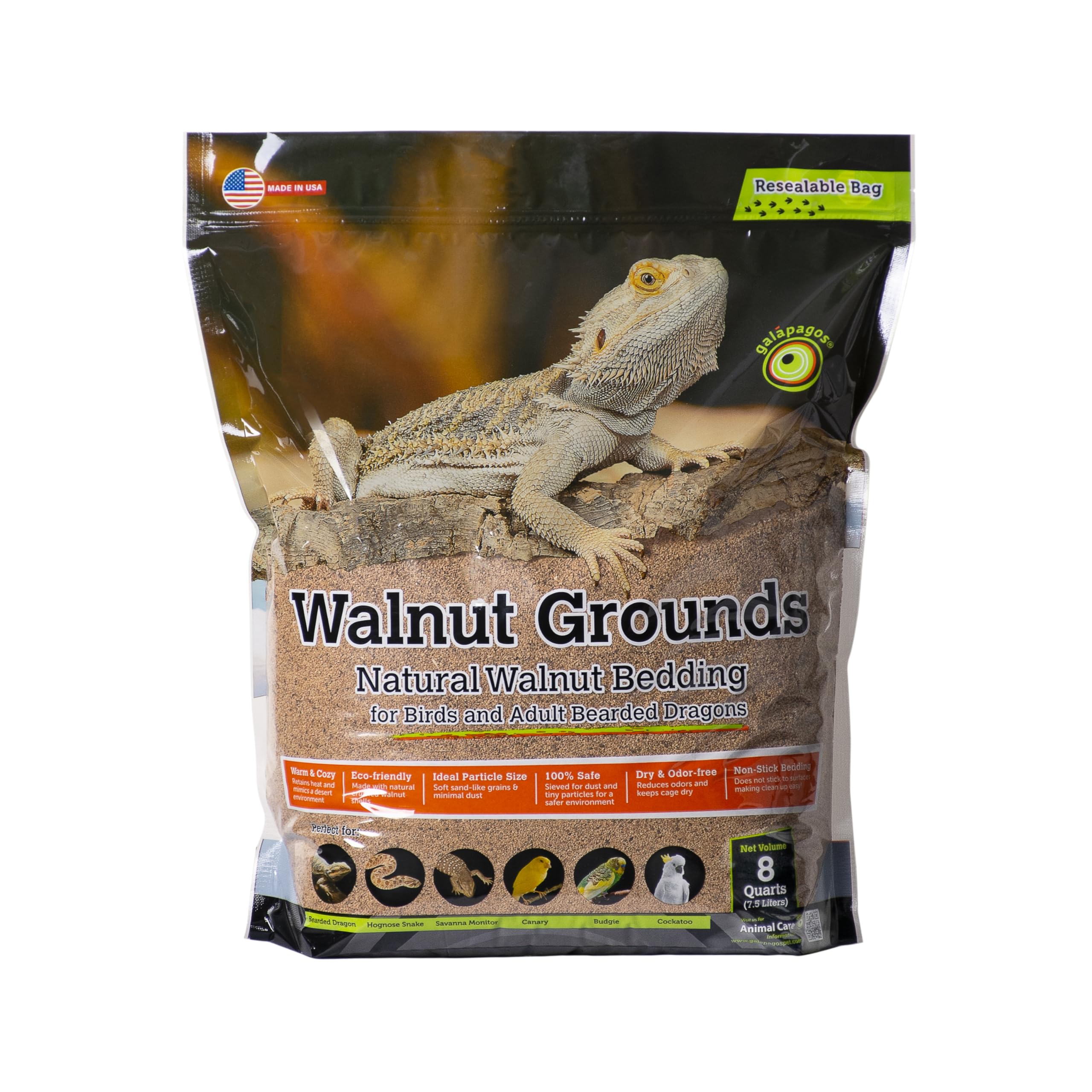 Natural Pack Galapagos: cama de nuez natural para terrarios, lecho seguro y cómodo.
