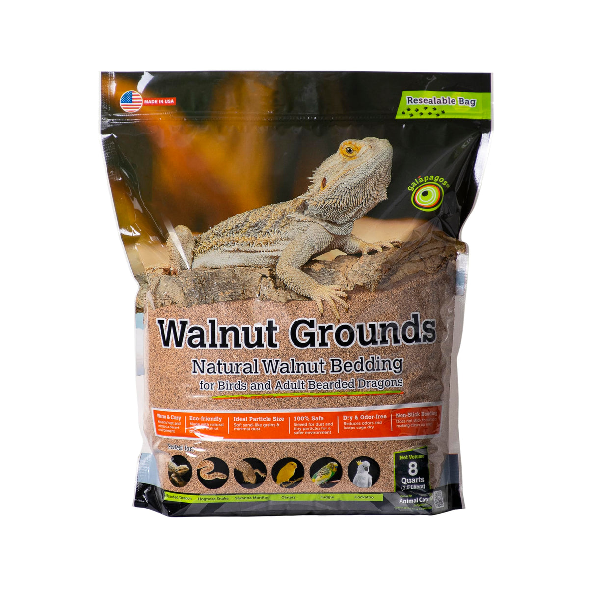 Natural Pack Galapagos: cama de nuez natural para terrarios, lecho seguro y cómodo.