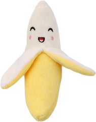 Peluche banana Galepromot con sonido estimulante para perros curiosos.