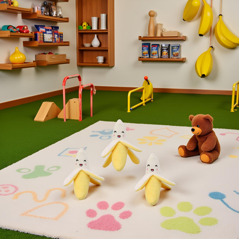 Peluches en forma de banana Galepromot con chirriador divertido para perros.