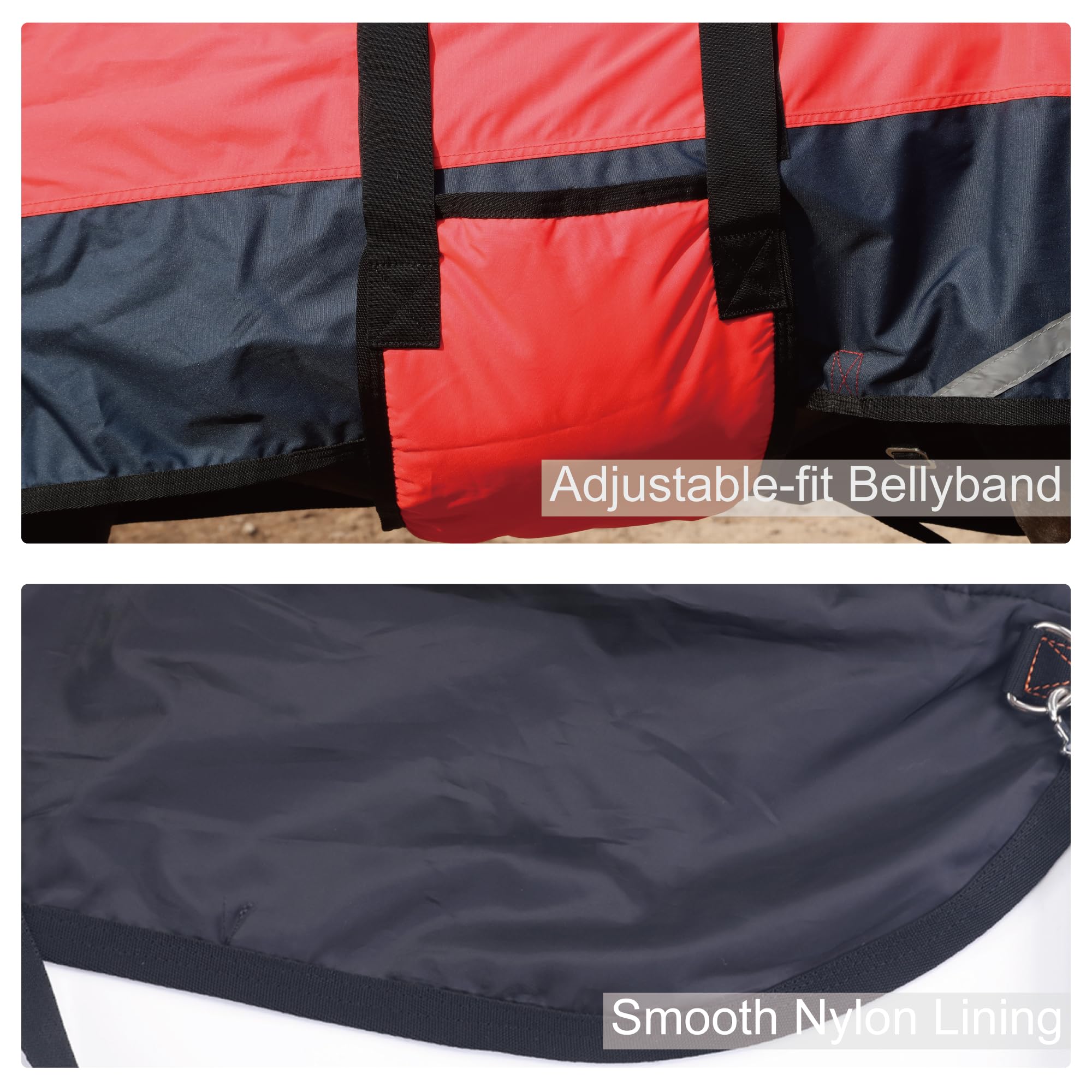 Gallopoff manta con cobertura de cola integrada para mantener la ropa seca.