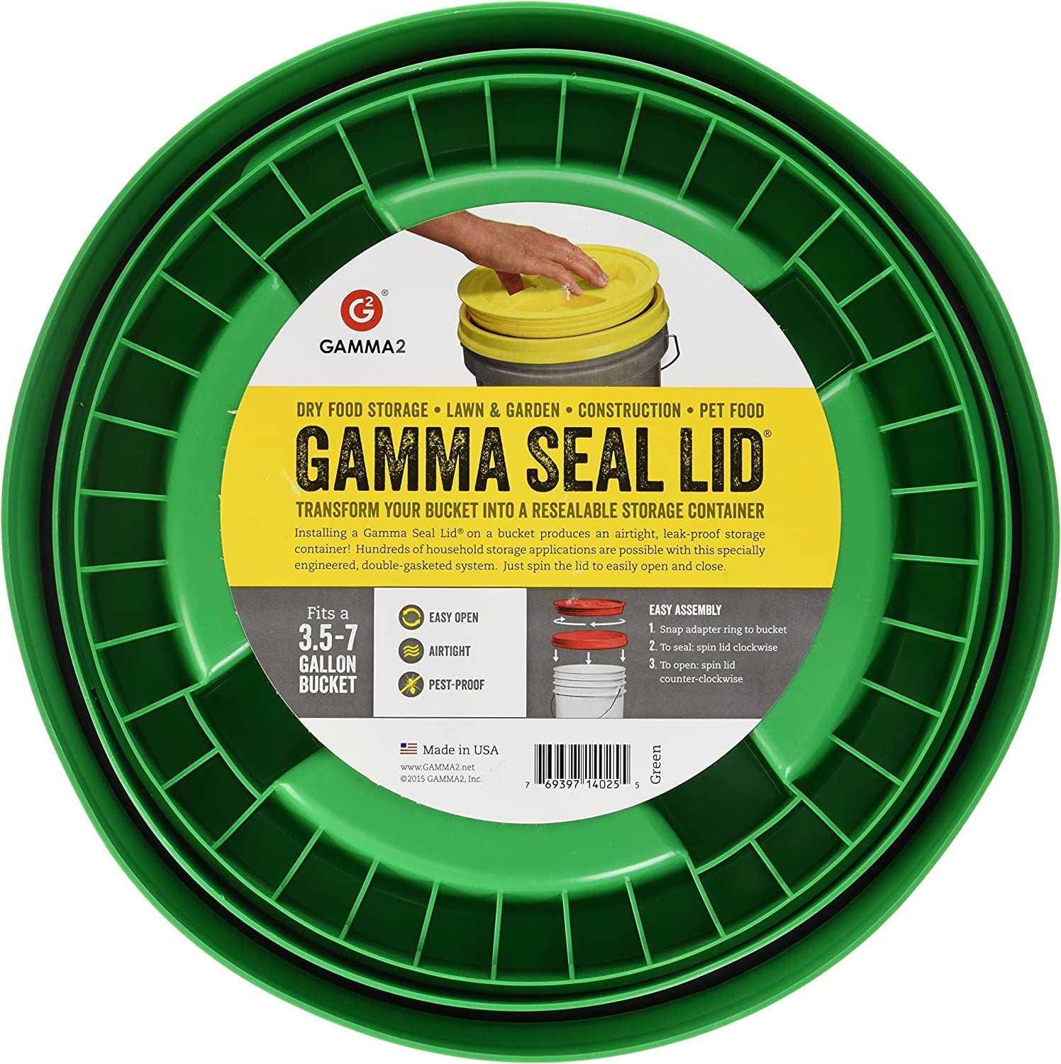 Gamma2 sello hermetico doble junta para cubo mantiene aromas y evita derrames.