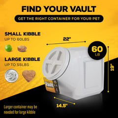 Vittles Vault apilable para optimizar el almacenamiento en casa.