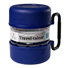 Gamma2 Vittles Vault Travel-Trainer: contenedor-alimento-portatil azul ideal para viajes con mascotas
