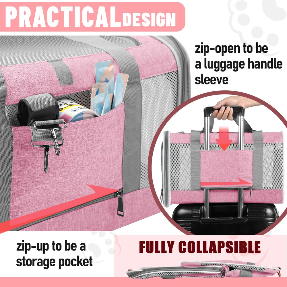 Alfombrilla interior esterilizable GAPZER en transportín rosa, fácil de limpiar.