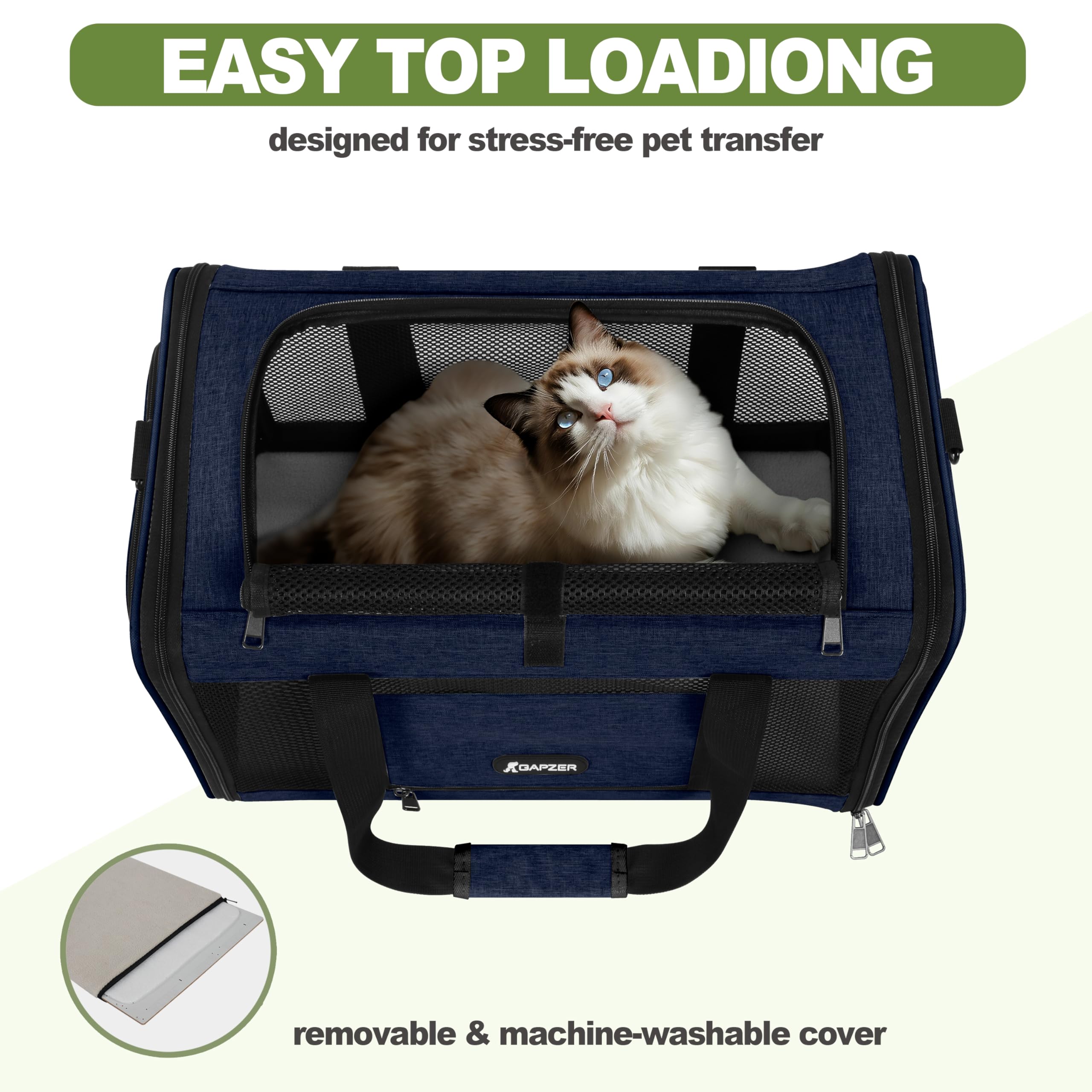 GAPZER bolsa transporte mascota correa ajustable para maniobras cómodas