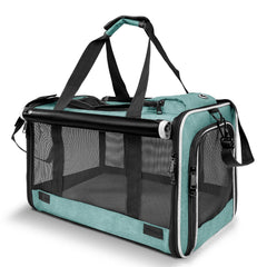 GAPZER transportín teal con dimensiones amplias para mascotas pequeñas y viajes