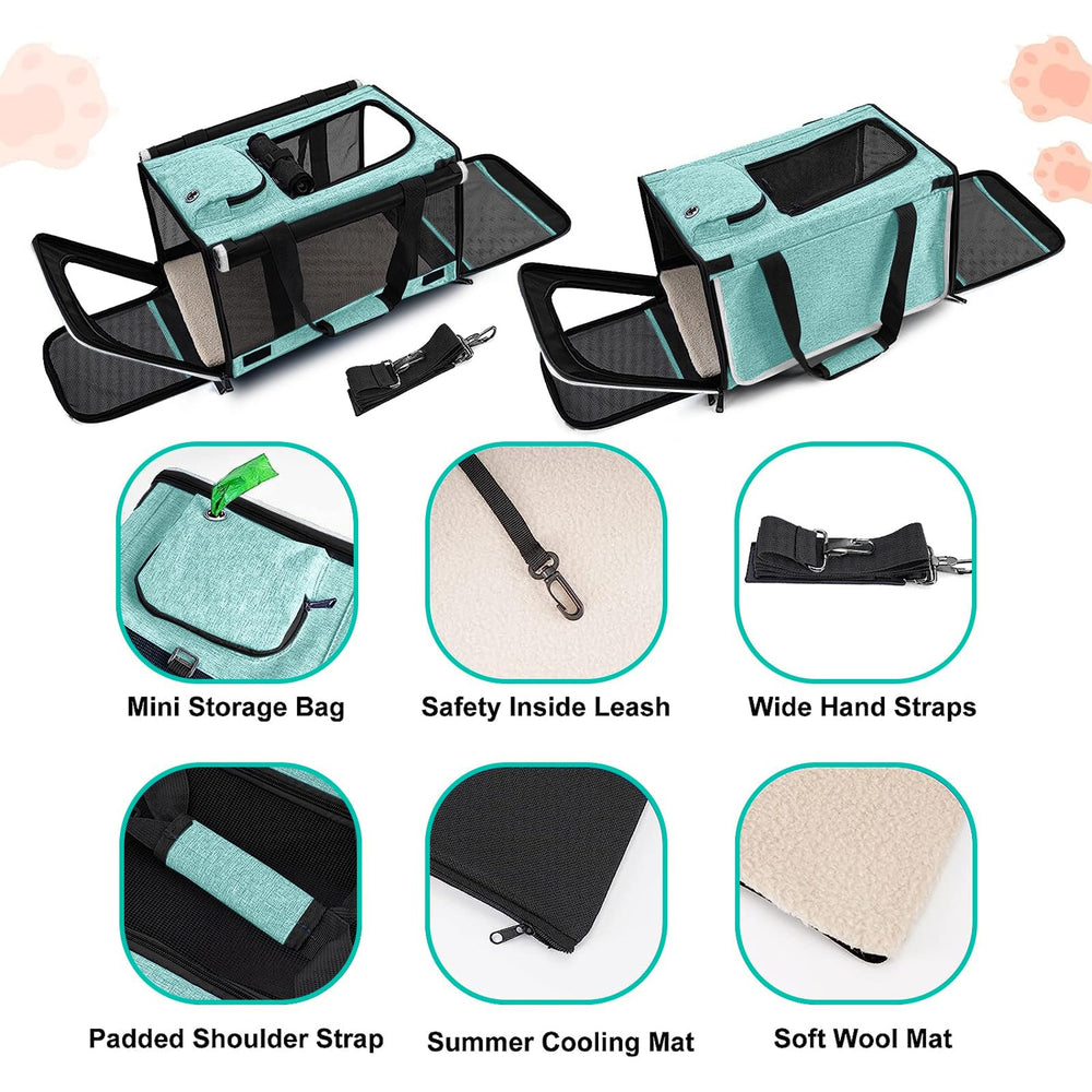 GAPZER transportín teal plegable y ligero para fácil almacenamiento