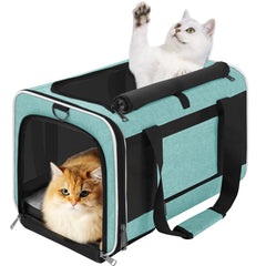 GAPZER transportín gato Teal Aqua, vista frontal para viaje cómodo