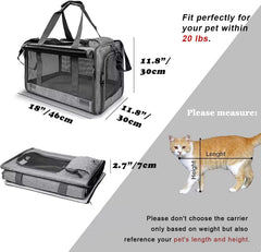 GAPZER transportín gatos grandes con malla perimetral para buena ventilación