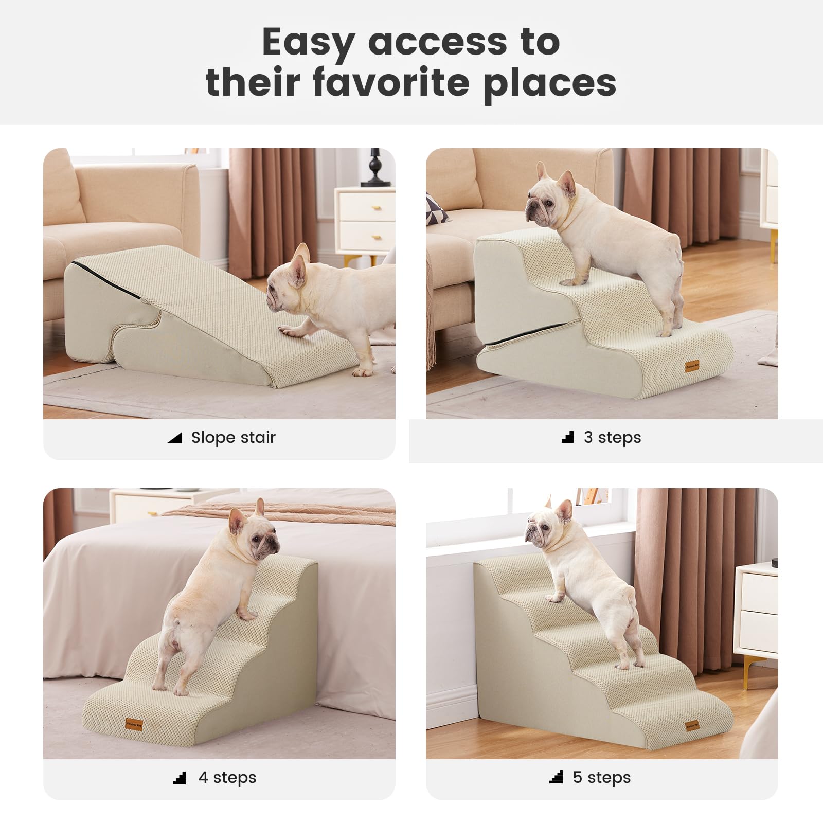 Gardner Pet diseño beige ajustable para varias alturas