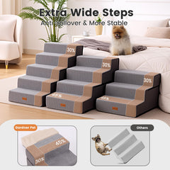 Escalera Gardner Pet para cama y sofá, pasos anchos para subir con facilidad