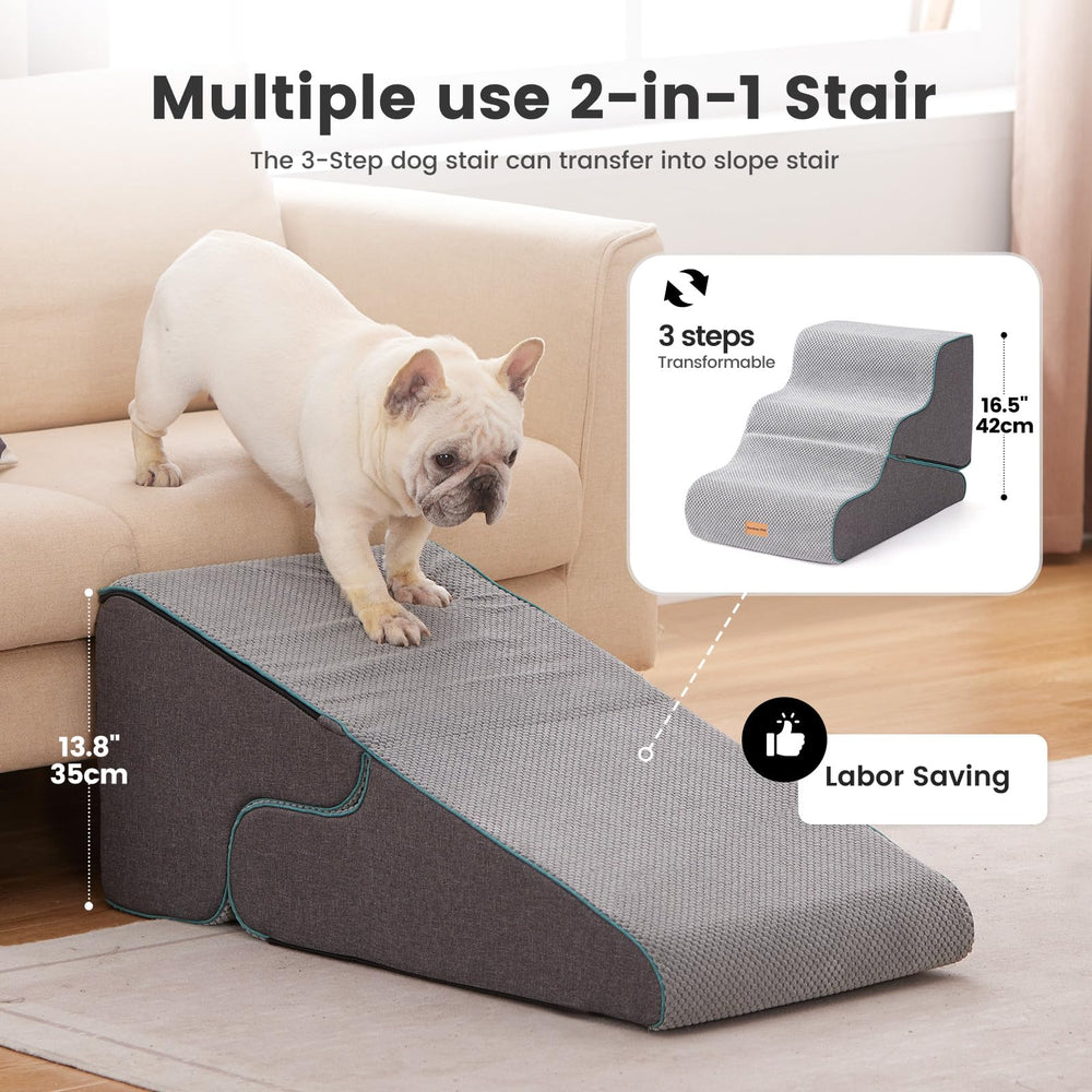 Gardner Pet escaleras 2 en 1 con rampa para facilitar el acceso a muebles.