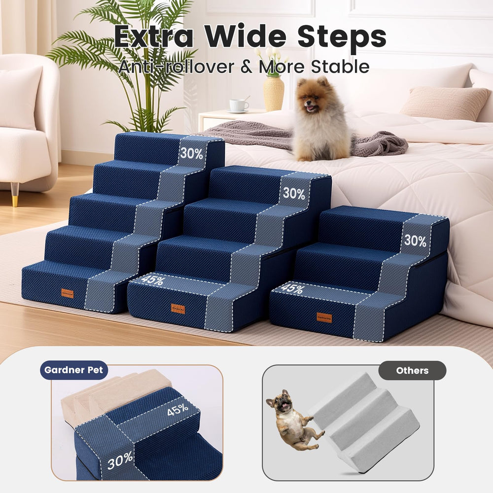 Gardner Pet escalera para perros con base antideslizante garantiza agarre estable.