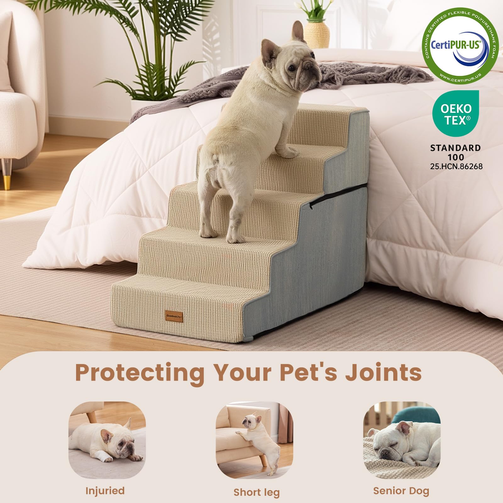 Gardner Pet base antideslizante para mayor estabilidad durante cada subida.