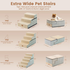 Gardner Pet escalera con espuma suave 35D para articulaciones cómodas.