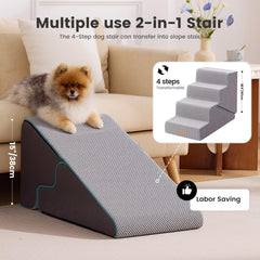 Gardner Pet: escaleras 2 en 1 para perros pequeños, transformables en rampa suave.