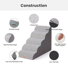 Gardner Pet escalera para perros pequeños con funda impermeable, protege y facilita limpieza.