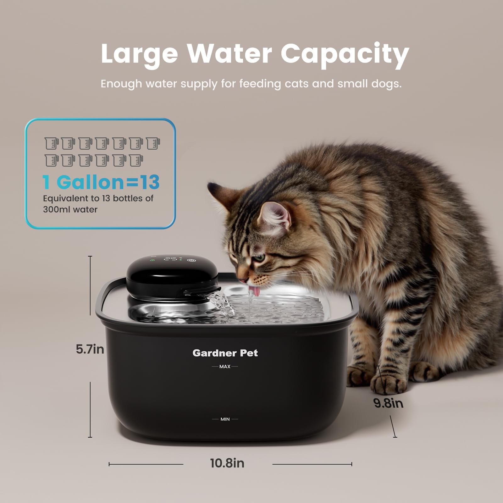 Filtración circular de Gardner Pet con filtros de repuesto para agua más limpia.