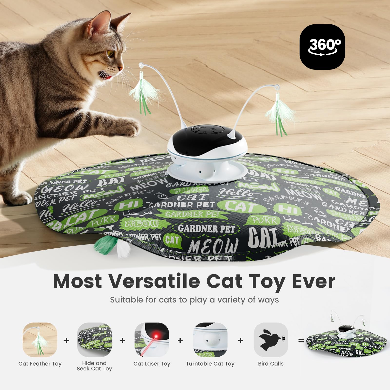 Gardner Pet juguete 5-en-1 interactivo para gatos