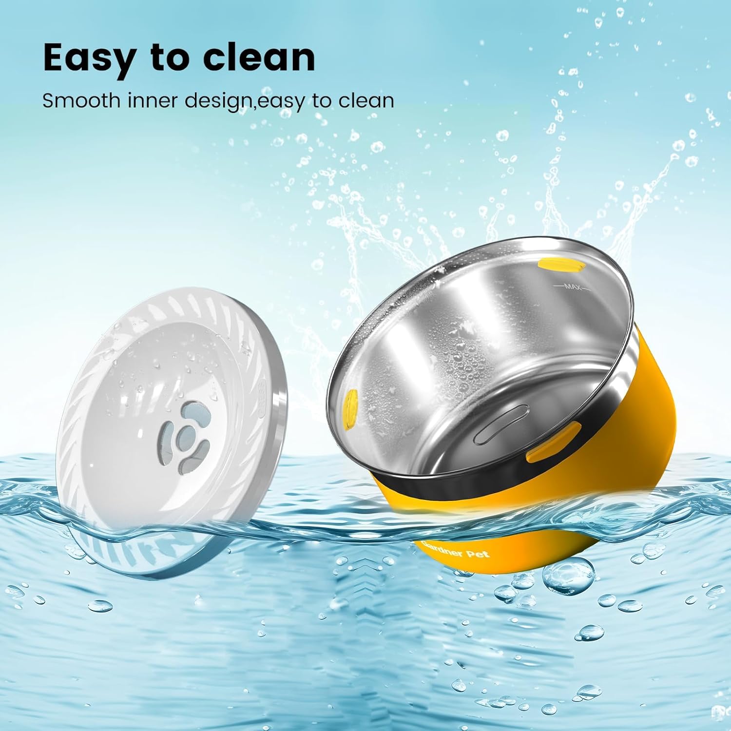 Gardner Pet acero inoxidable sin BPA para agua segura