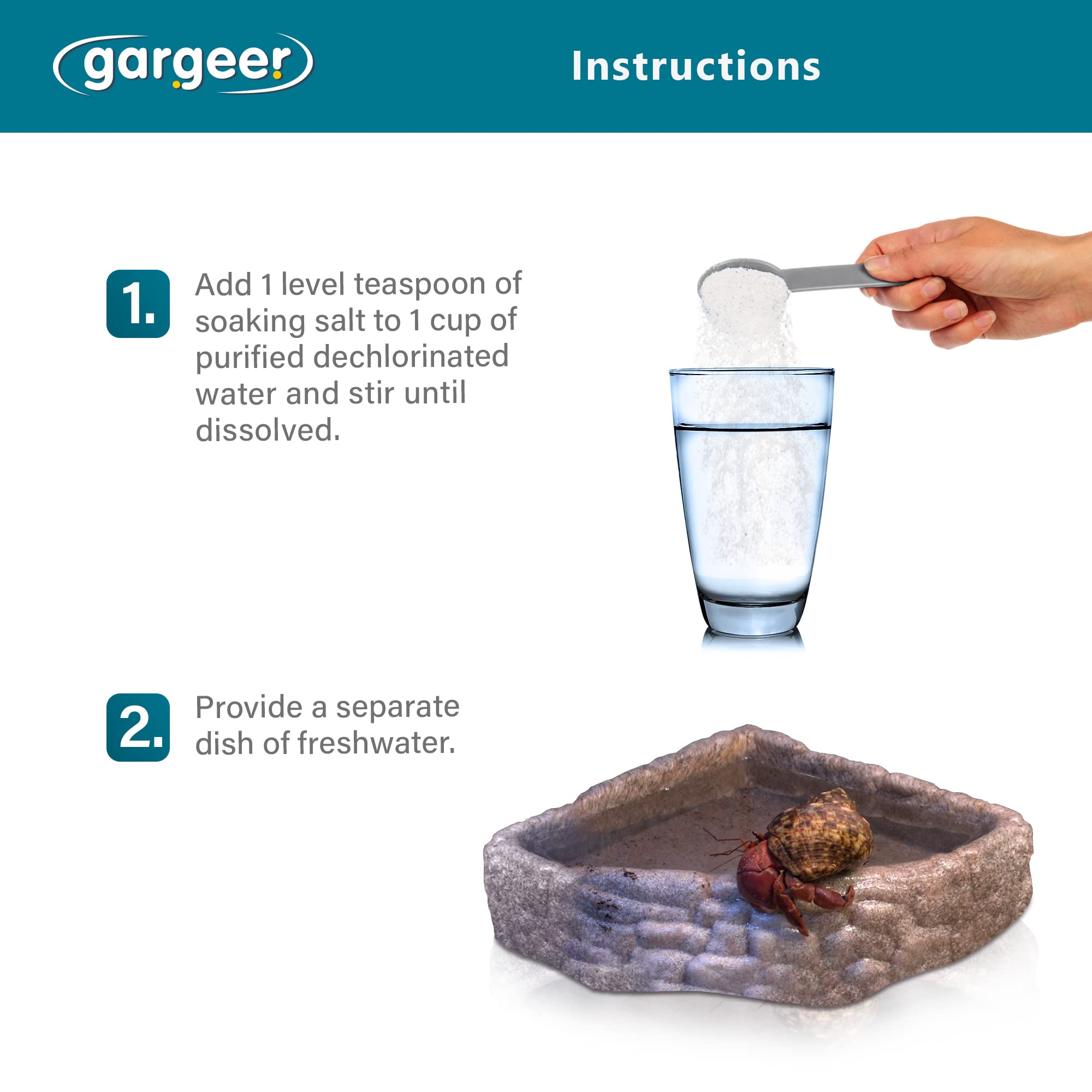 Mezcla de frutas orgánicas y minerales marinos de Gargeer para cangrejos.