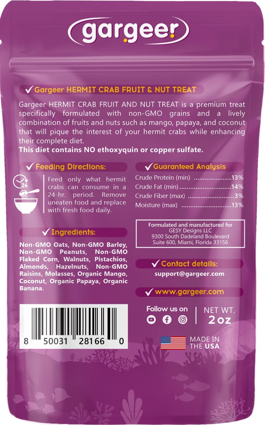 Mezcla de ingredientes premium para crustáceos ermitaños con textura agradable