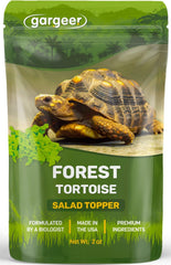 Gargeer agregado para tortugas forestales, botella vertiendo, apoyo nutricional diario.