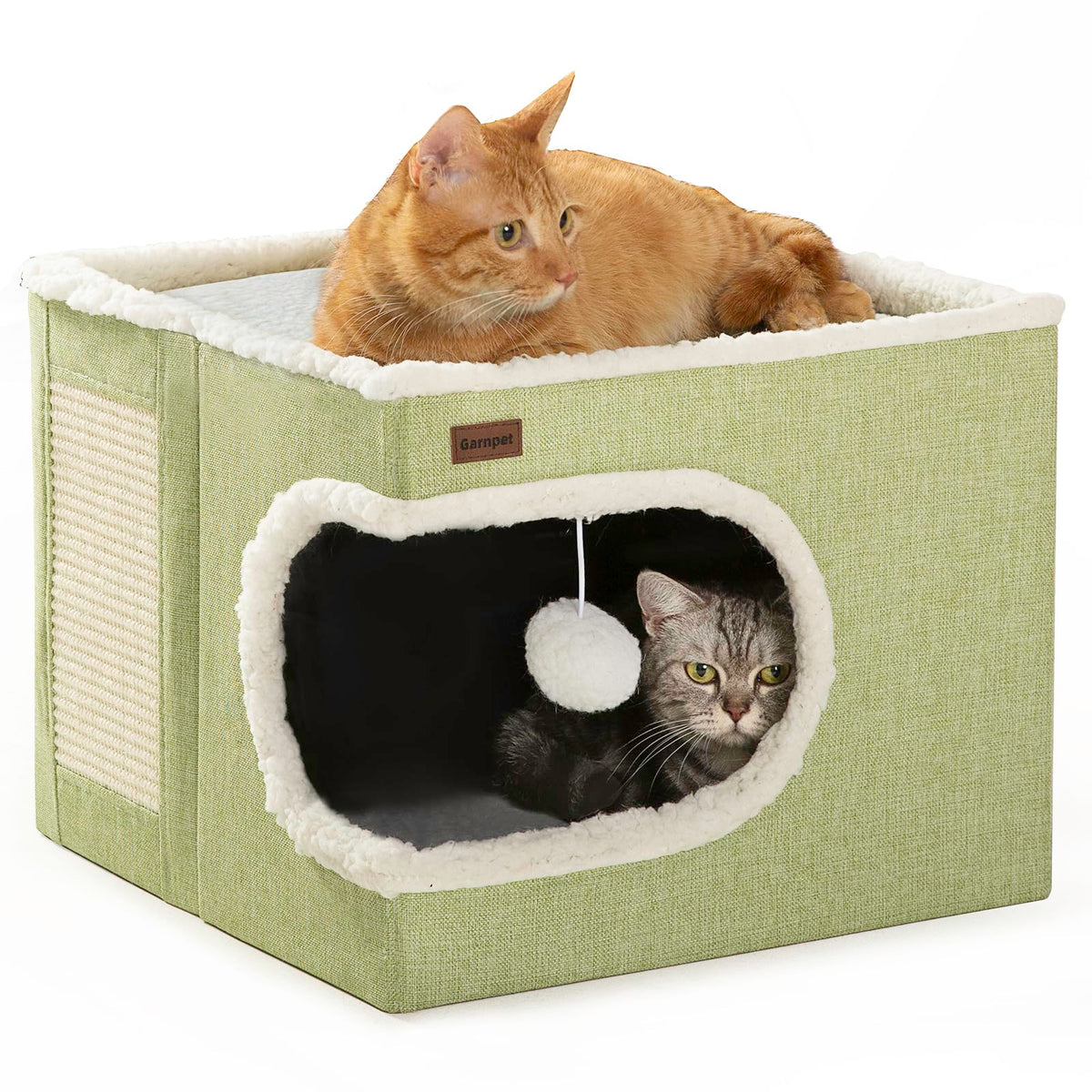 Garnpet cama-gato cubierta ofrece refugio cómodo para descansar y acurrucarse