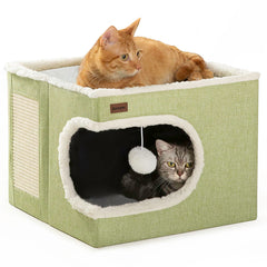 Garnpet cama-gato cubierta ofrece refugio cómodo para descansar y acurrucarse