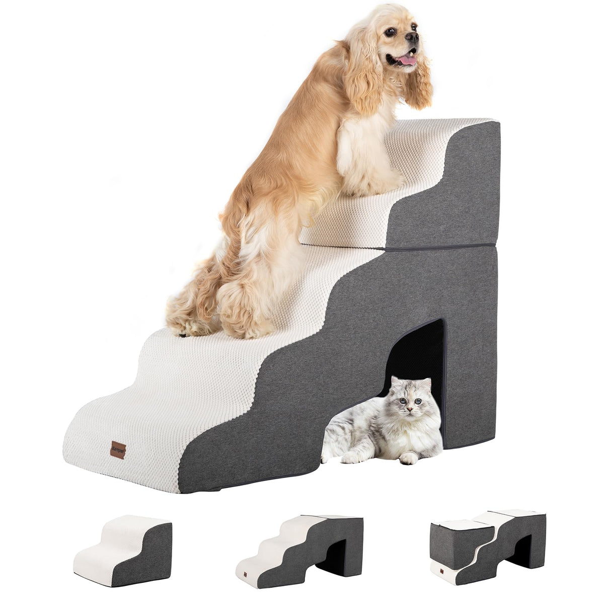Garnpet escalera para camas altas con tunel, pensada para mayor seguridad al subir.