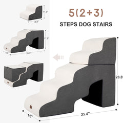 Garnpet escalera para camas altas, escalones amplios para mascotas pequeñas.