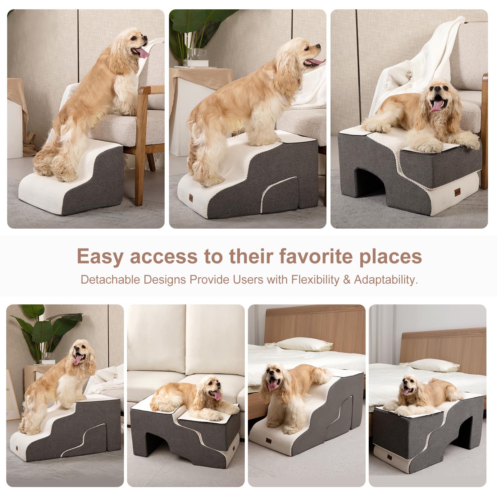 Garnpet escalera para sofá plegable, fácil de guardar cuando no se usa.