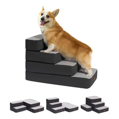 Garnpet escalera para perros de 4 pasos ajustables para cama, facilita subir sin esfuerzo