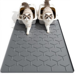 Garoopion Alfombra para arena de gatos grande 40x28, atrapa partículas y reduce derrames