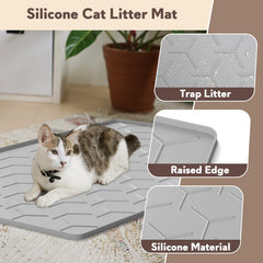 Garoopion alfombra de silicona para arena de gato, duradera y suave para las patas.