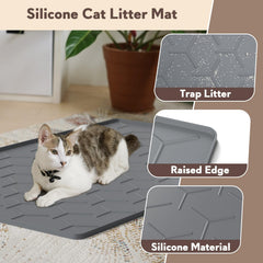 Garoopion Alfombra de silicona impermeable, superficie suave para las patas del gato