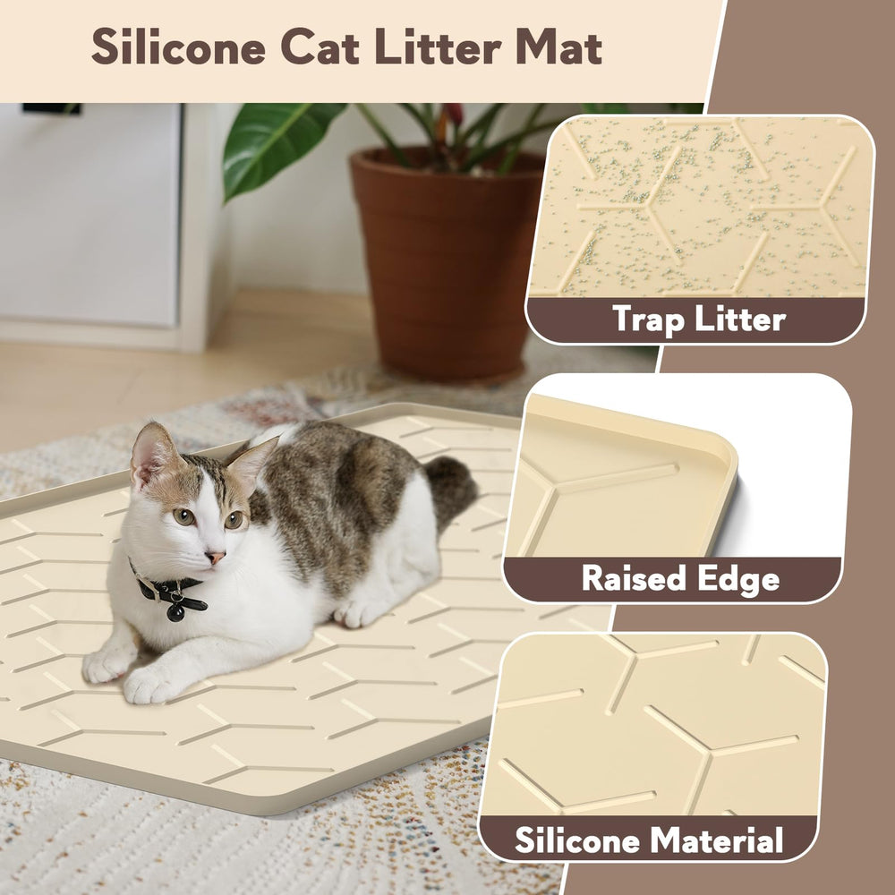 Garoopion mat-gato-silicona-resistente-limpieza-facil: se limpia fácilmente con agua o aspiradora.
