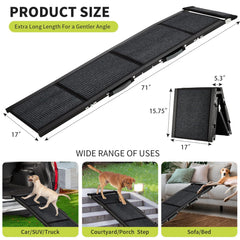 Rampa GarveeLife para perro con cuatro secciones plegables para coche