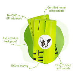 Bolsas para excremento de perro, diseño compatible con la mayoría de dispensadores.