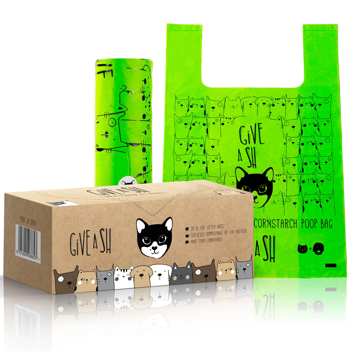 G.A.S sacs litière chat: emballage écologique facilitant le rangement et l'achat responsable.
